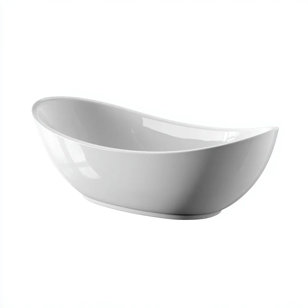 Vasca Freestanding 165×78×70 cm - bianca - Bagno - design elegante con bordo arrotondato