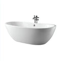 Vasca 170×78×60 cm - bianco/naturale - acrilico e base effetto legno - stile classico per bagno