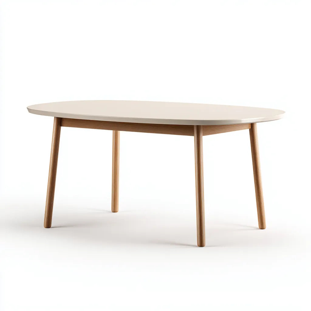 Tavolo Da Pranzo 180×95×76 cm in legno beige e bianco stile moderno per sala da pranzo