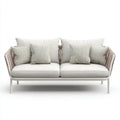 Divano Da Esterno 170×80×81 cm - bianco e beige - All'Aperto - design raffinato con fianchi intrecciati