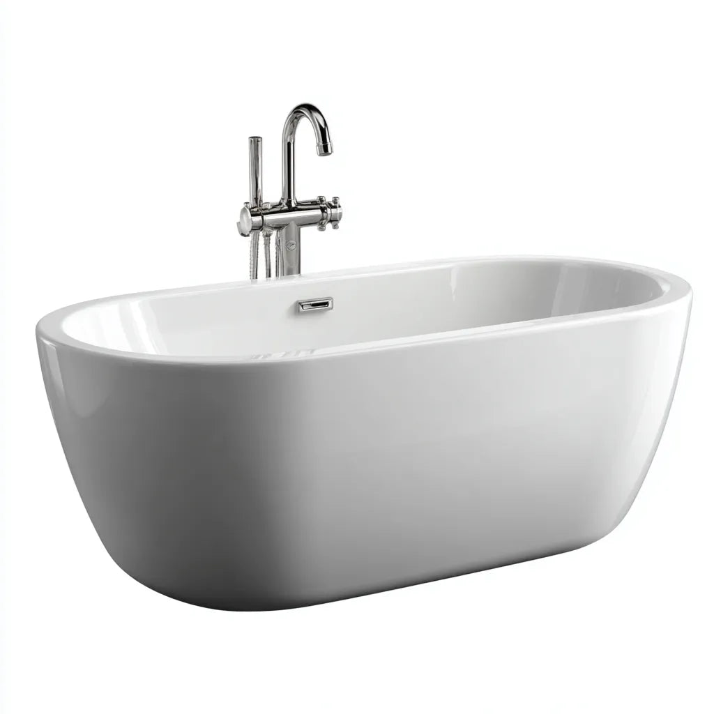 Vasca freestanding 170×78×58 cm - bianco - ovale per bagno moderno
