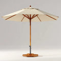 Ampio Ombrellone Da Esterno 300×300×270 cm - beige - struttura in legno - stile classico per giardino