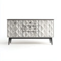 Credenza da sala da pranzo 180×40×82 cm in legno antracite con dettagli oro stile geometrico moderno