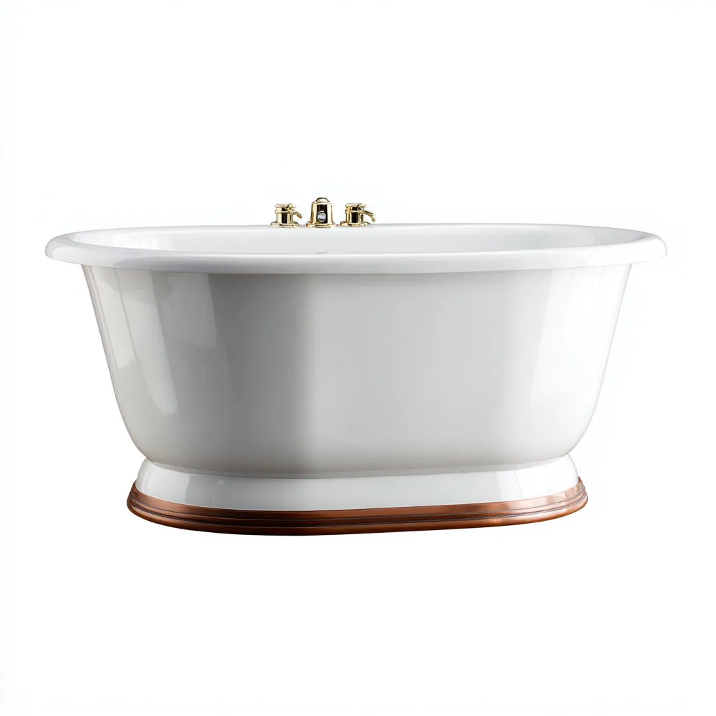 Vasca freestanding 175×80×60 cm - bianco - profilo minimal per bagno moderno