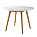 Tavolo Da Pranzo 100×100×75 cm - bianco e legno naturale - Sala Da Pranzo - stile nordico con piano effetto marmo