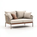 Divano Da Esterno 145×78×82 cm - beige e marrone - con intreccio laterale per giardino