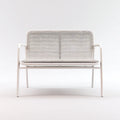 Divano Da Esterno 128×67×78 cm - bianco - metallo intrecciato - stile essenziale