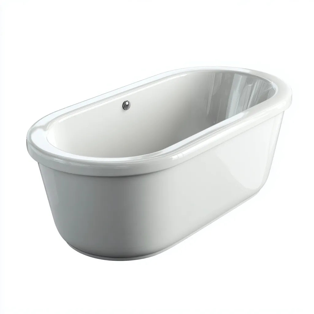 Vasca freestanding 165×75×70 cm - bianco - bagno - design ovale minimale
