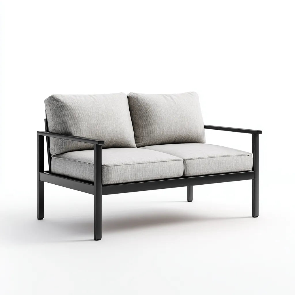 Divano Da Esterno 128×72×78 cm - grigio chiaro e nero - con struttura moderna per terrazza
