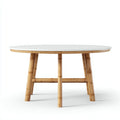 Tavolo Da Pranzo 160×90×75 cm in legno naturale e bianco stile nordico per sala da pranzo
