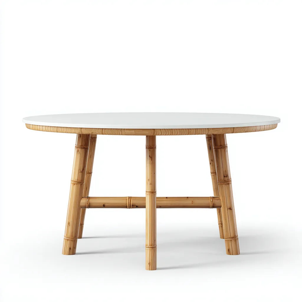 Tavolo Da Pranzo 160×90×75 cm in legno naturale e bianco stile nordico per sala da pranzo