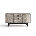 Credenza da sala da pranzo 120×42×88 cm in legno antracite e nero stile decorativo contemporaneo
